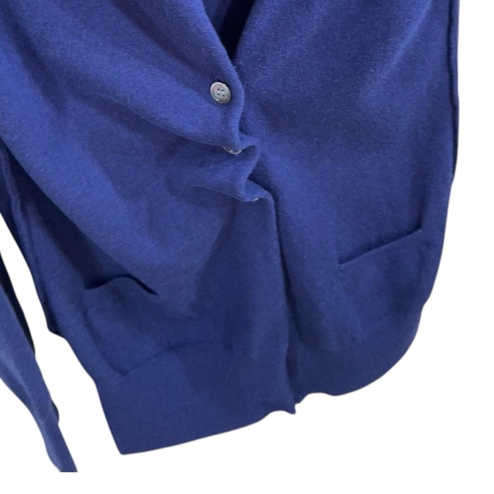 Isabel Murant Etoile ✘ Wool Blend Button Ribbed Plunge Cardigan, Blue, M - Picture 12 of 13